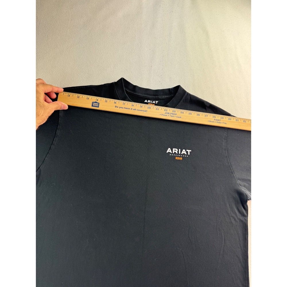 Ariat Rebar Cotton Strong‎ Logo T-Shirt Mens Size XL Black Short Sleeve Tee - Picture 6 of 12